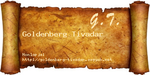 Goldenberg Tivadar névjegykártya